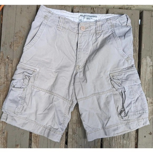 Abercrombie & Fitch Khaki Beige‎ Cargo Shorts Vintage Drawstring Sz 14